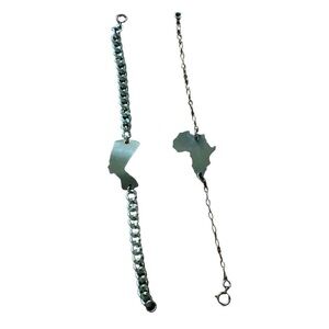 Brass Africa and Nefertiti bracelet set